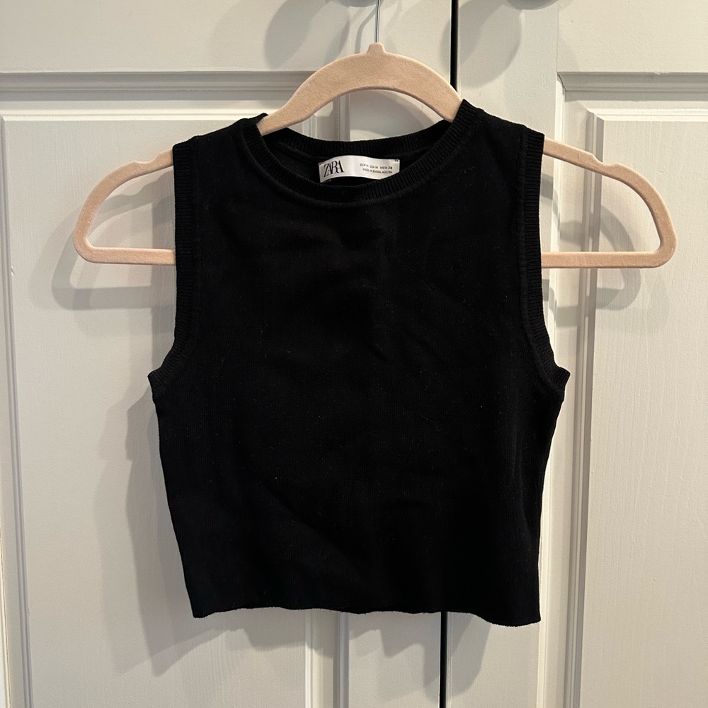 Zara black sweater tank top. Size M